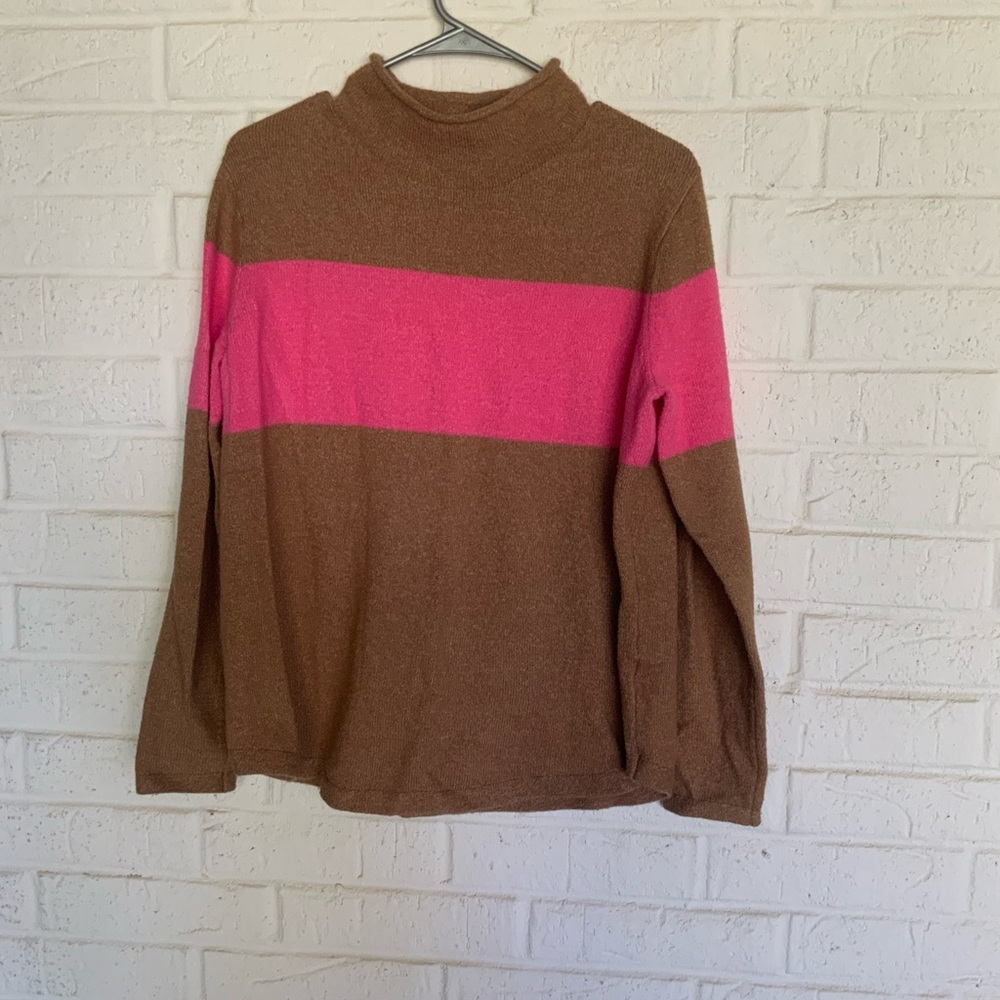 Old Navy Brown and Pink Turtleneck Sweater